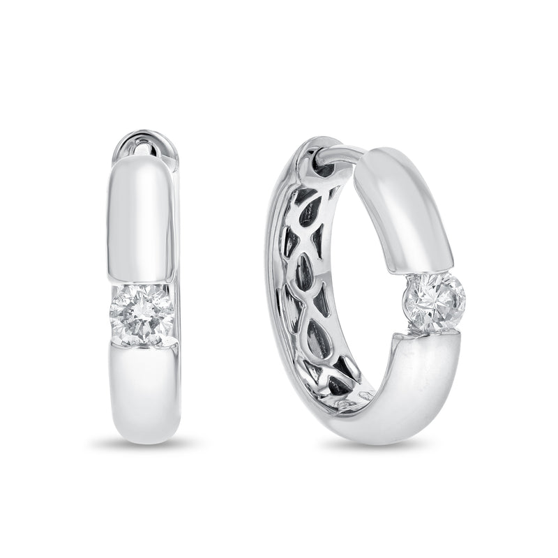 Solitaire Diamond Huggie Earrings (E1216)