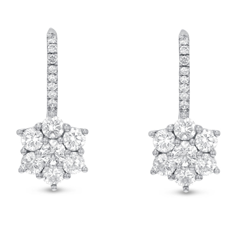 Floral Diamond Dangle Earrings (E1379)