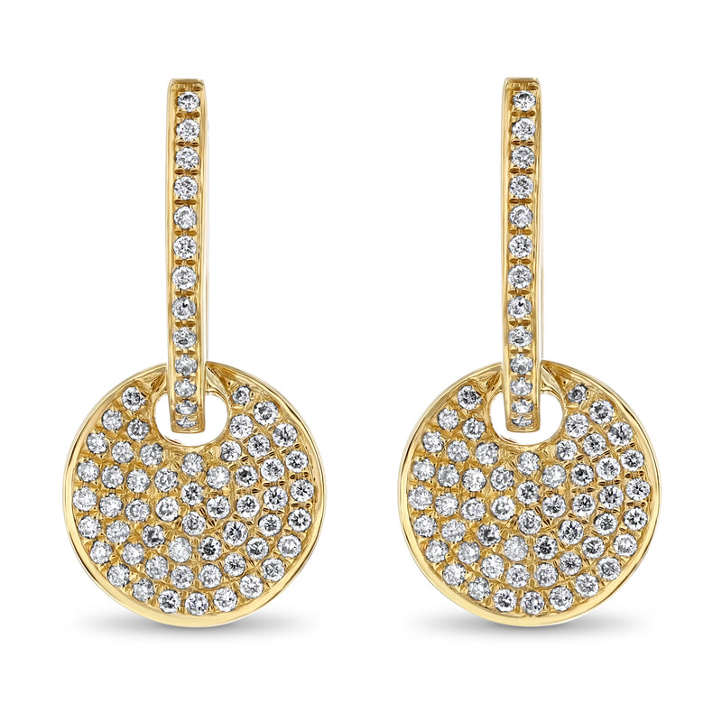 Diamond Pave` Disc Earrings (E1772)