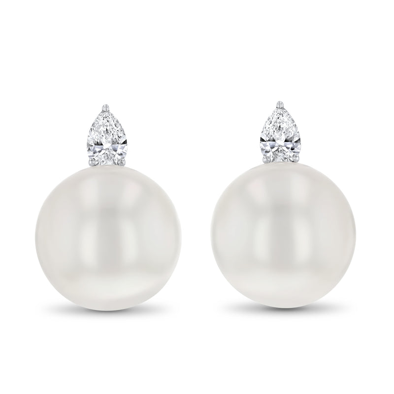 South Sea Pearl And Diamond Earrings (E2128)