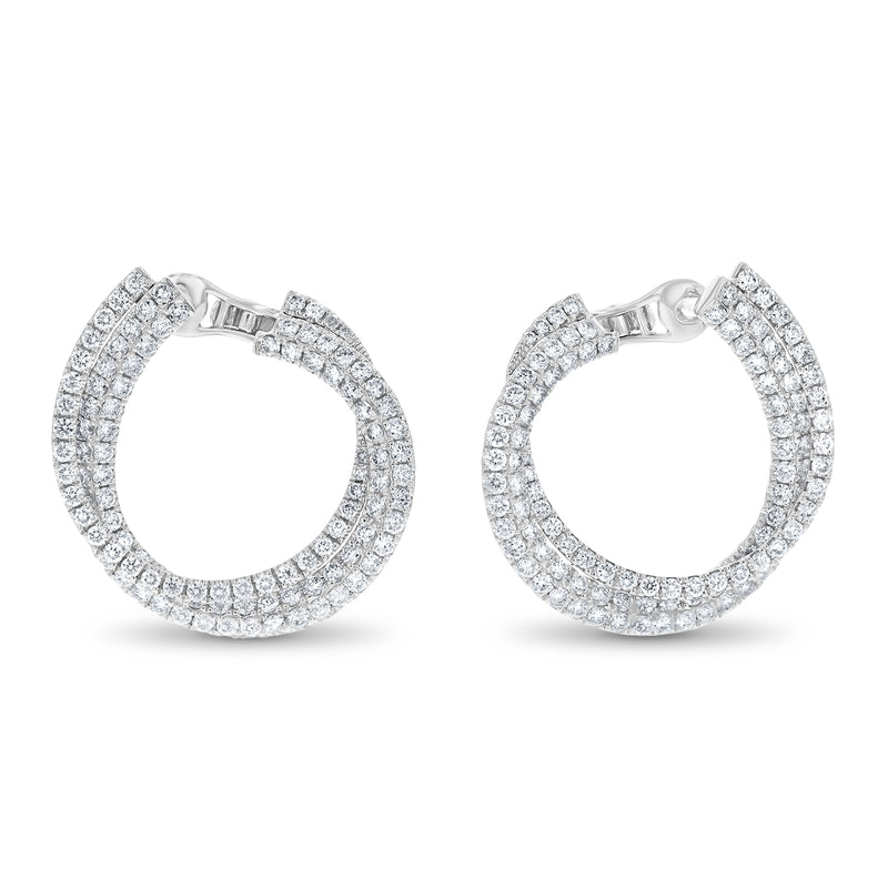 Diamond Layers Hoop Earrings (E3953)