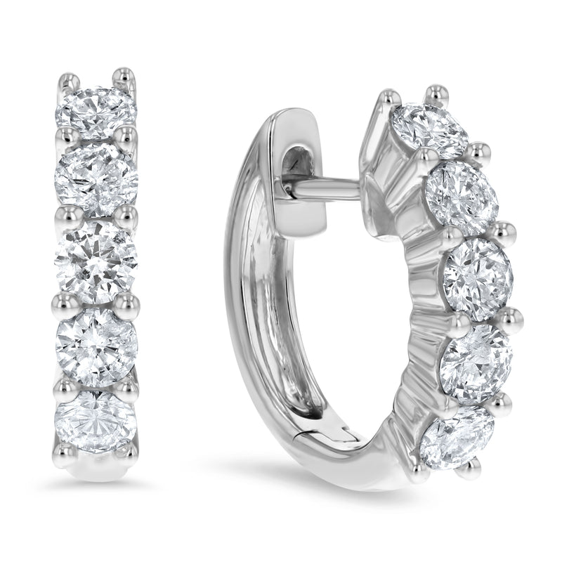 Diamond Huggie Earrings, 0.74 ct - R&R Jewelers 