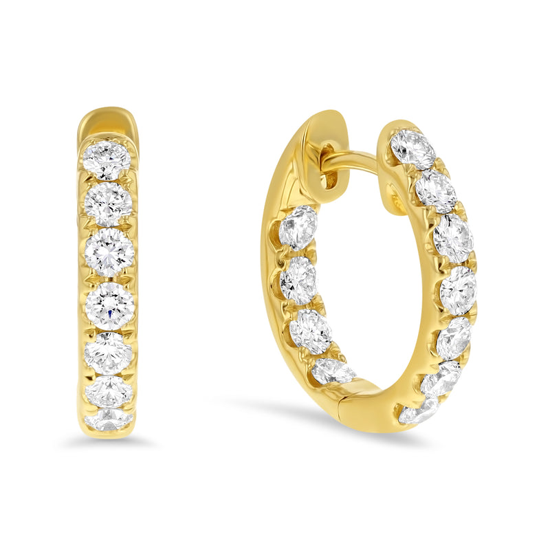 Inside Out Diamond Huggie Hoop Earrings (E4033)