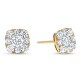 Diamond Cluster Stud Earrings, 1.35 ct - R&R Jewelers 