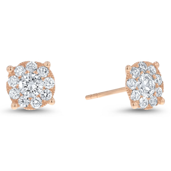 Diamond Cluster Stud Earrings (E4074)