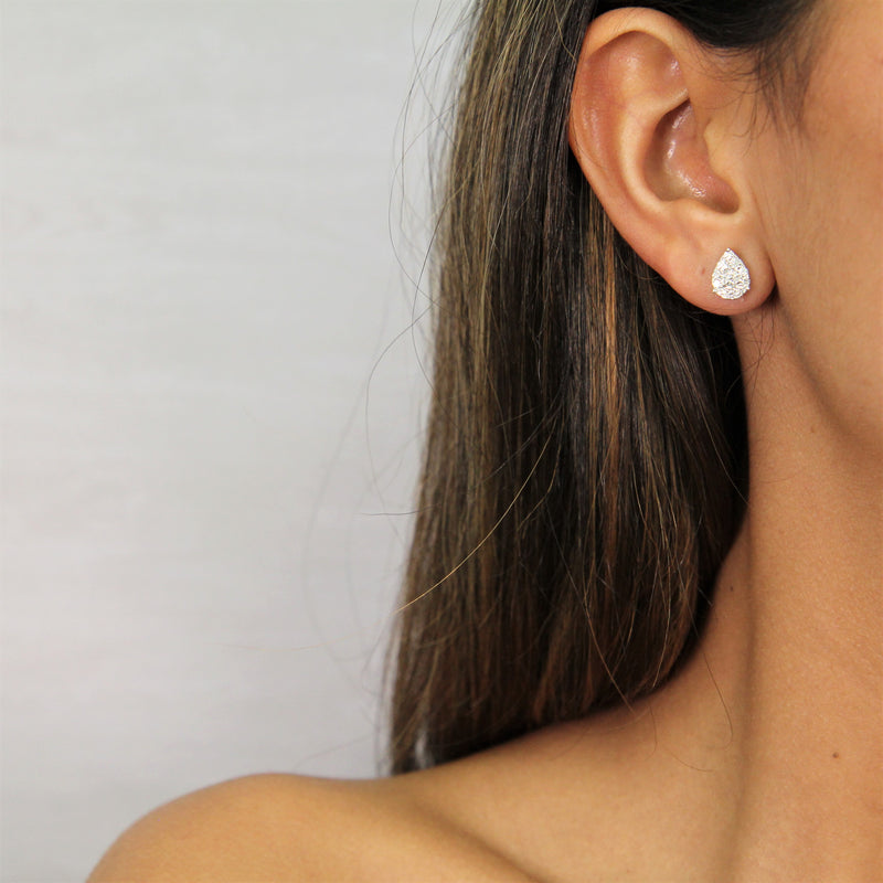 Pear Shape Diamond Stud Earrings, 0.91 ct - R&R Jewelers 