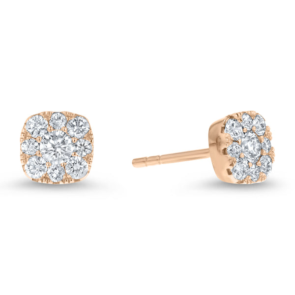 Diamond Cluster Stud Earrings (E4087)