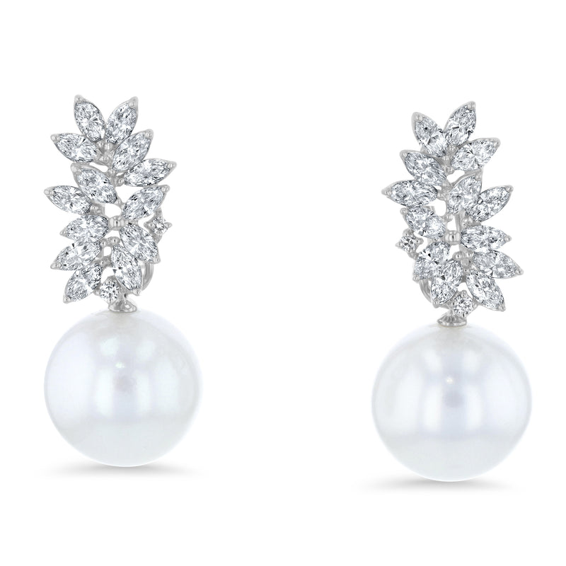 South Sea Pearl And Diamond Earrings (E4193)