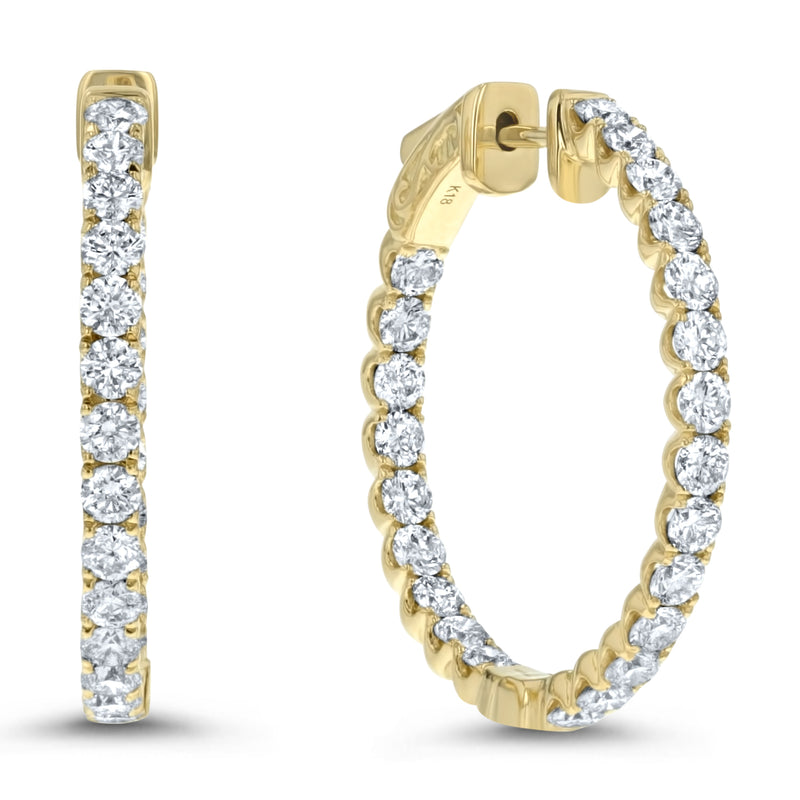 Inside Out Diamond Hoop Earrings, 2.19 ct - R&R Jewelers 