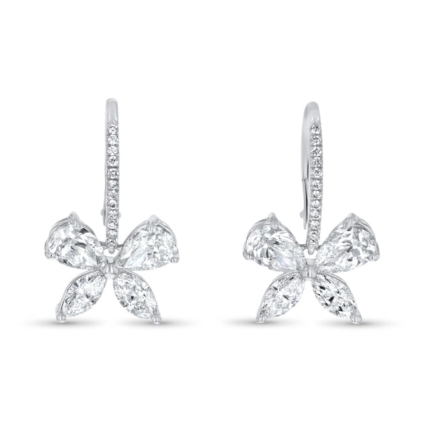Butterfly Pave` Diamond Dangle Earrings (E4296)