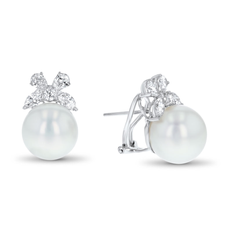 South Sea Pearl And Diamond Earrings (E4298)