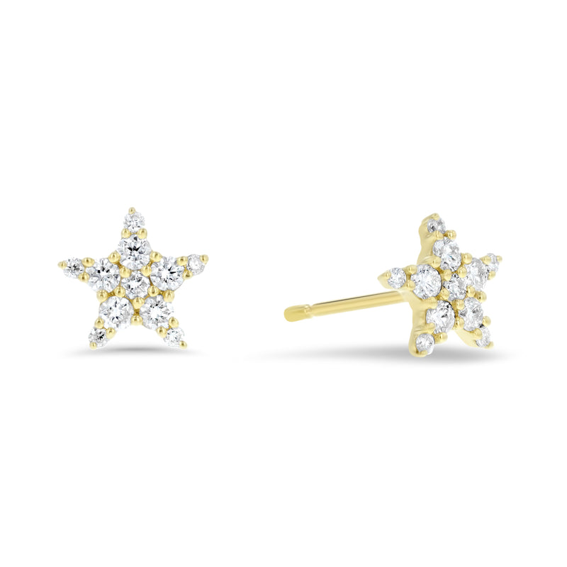 Star Diamond Cluster Stud Earrings (E4329)