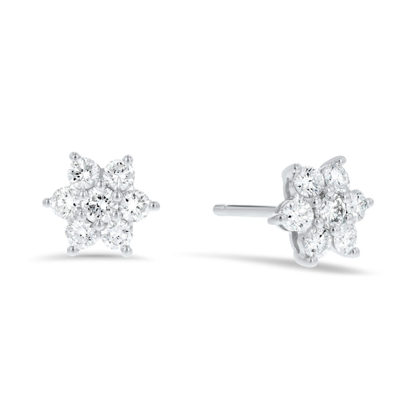 Floral Diamond Stud Earrings (E4341)