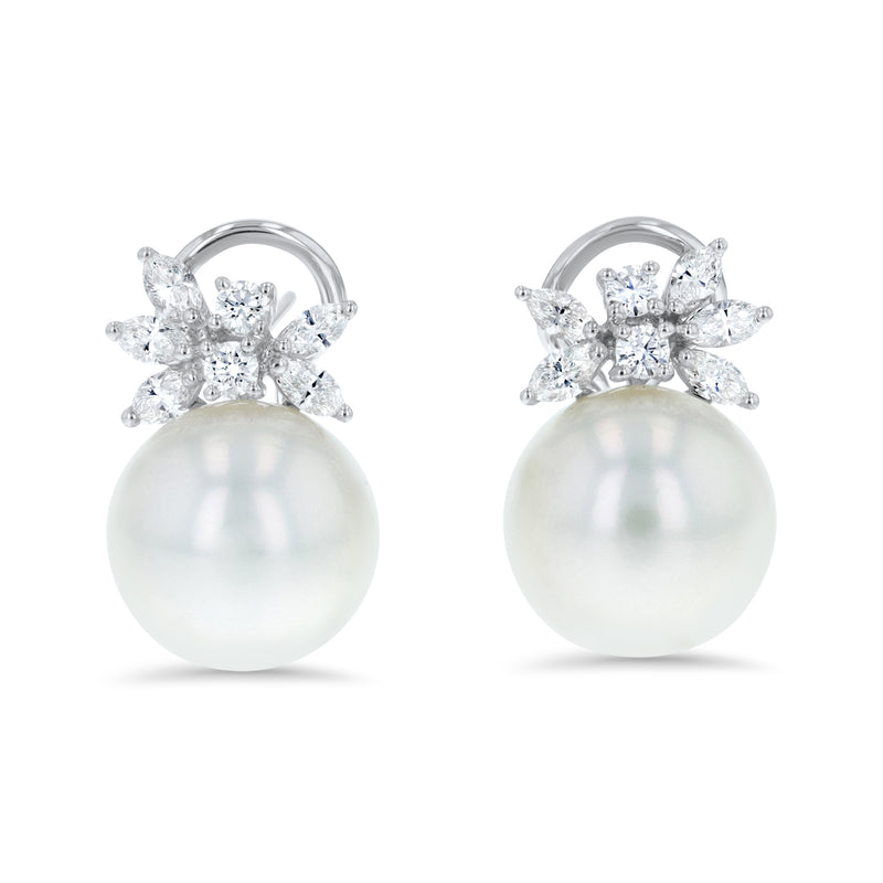 South Sea Pearl And Diamond Earrings (E4408)