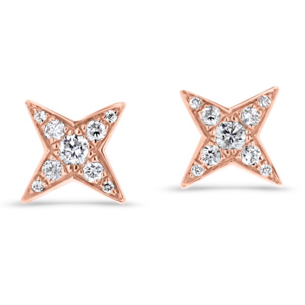 Star Shaped Diamond Halo Cluster Stud Earrings (E4265) – R&R Jewelers
