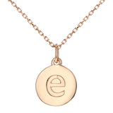 Lowercase Initial Disc Pendant in 14K Gold - No Diamonds - R&R Jewelers 