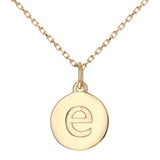 Lowercase Initial Disc Pendant in 14K Gold - No Diamonds - R&R Jewelers 