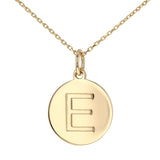 Uppercase Initial Disc Pendant in 14K Gold - No Diamonds - R&R Jewelers 