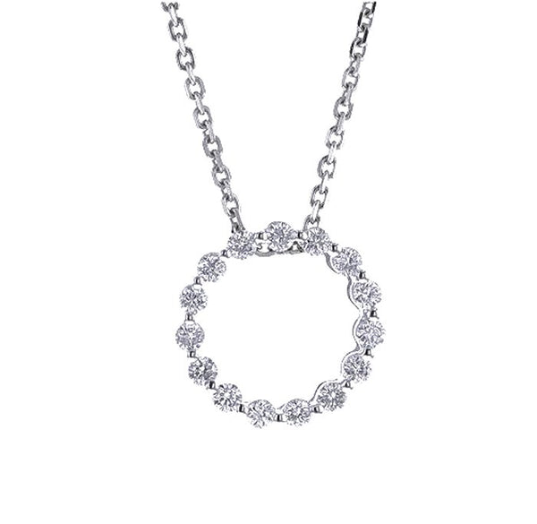 Single Prong Diamond Circle Pendant (E0621)