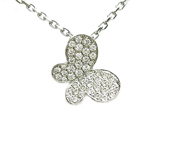 Pave` Diamond Cluster Butterfly Pendant (P0754)