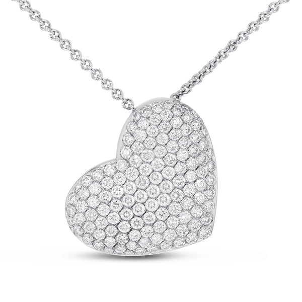 Diamond Pave` Heart Cluster Pendant (P1036)