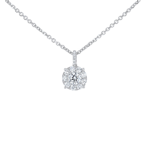 Round Shaped Diamond Cluster Pendant (P1160)