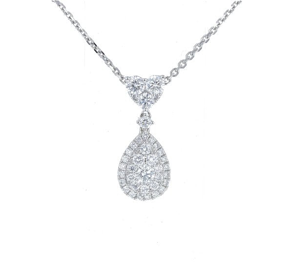 Diamond Cluster Tear Drop Pendant (P1612)