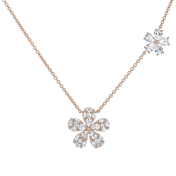 Diamond Pave` Floral Cluster Pendant (P1643)
