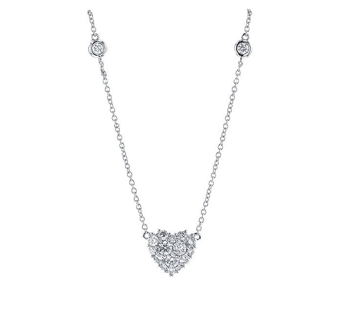 Pave` Diamond Bezel Set Heart Pendant (P1693)