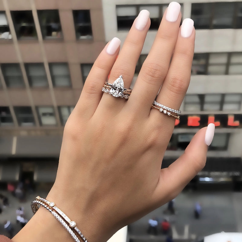 Round and marquise diamond band Clearance