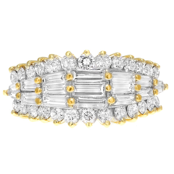 Baguette Shaped Diamond Cluster Statement Ring (R0879)