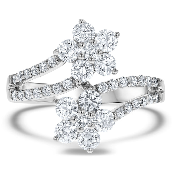 Diamond Cluster Floral Statement Ring (R3189)
