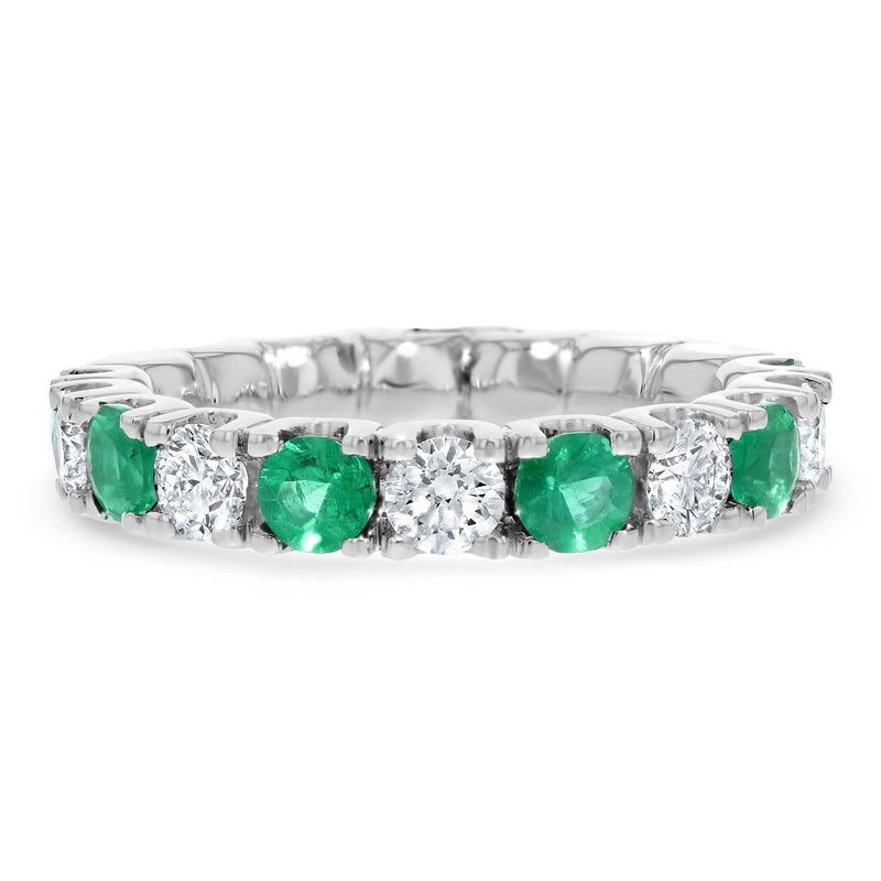 Alternating Diamond And Emerald Ring (R4263)