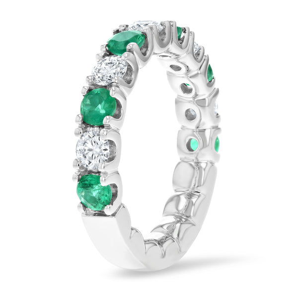 Alternating Diamond And Emerald Ring (R4263)