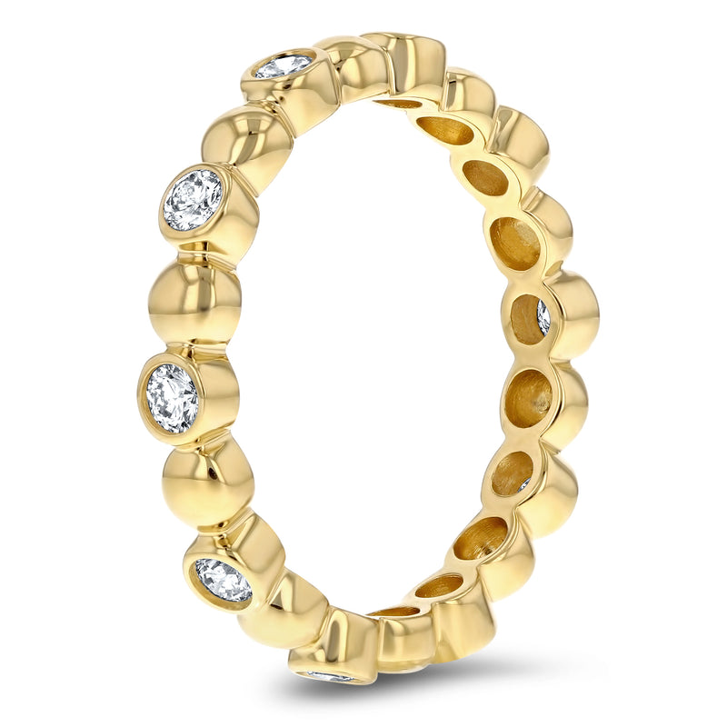 Alternating Bead and Diamond Eternity Ring - R&R Jewelers 