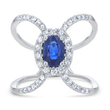 Diamond And Sapphire Statement Ring (R7903)