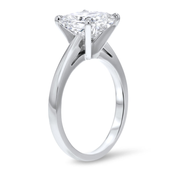 Cushion Simple Solitaire Cathedral Engagement Ring - R&R Jewelers 