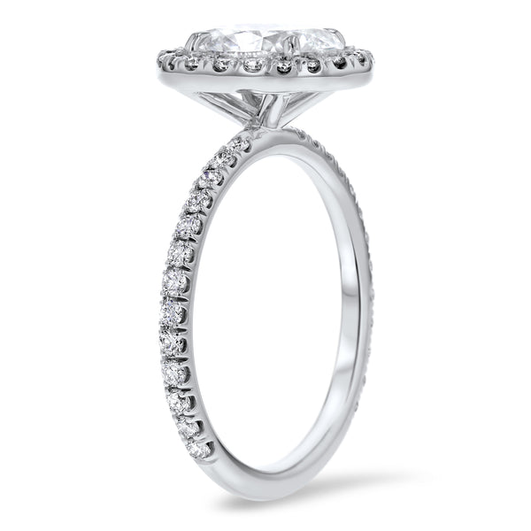 Oval Halo Pavé Diamond Engagement Ring - R&R Jewelers 