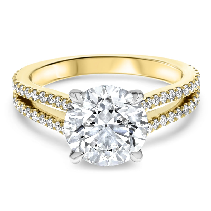 Pavé Diamond Split Shank Engagement Ring - R&R Jewelers 
