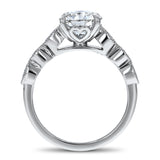 Vintage Round Diamond with Open Heart Gallery Engagement Ring - R&R Jewelers 
