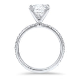 Round Brilliant Four Prong Pavé Engagement Ring - R&R Jewelers 