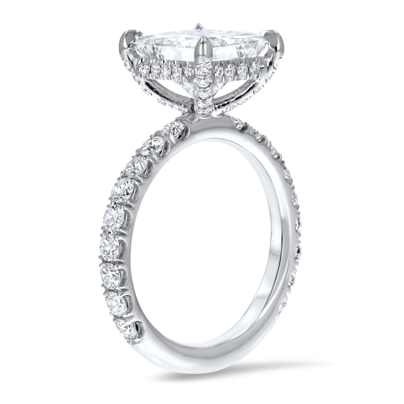 Princess Pavé Diamond Basket Engagement Ring - R&R Jewelers 