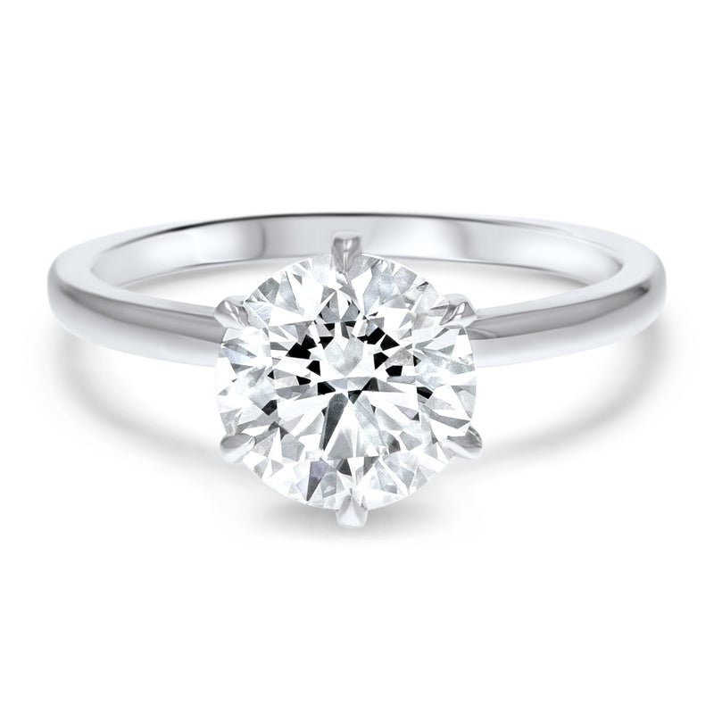 Six-Prong Simple Solitaire Engagement Ring - R&R Jewelers 