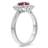 Diamond Halo Ruby Ring - R&R Jewelers 