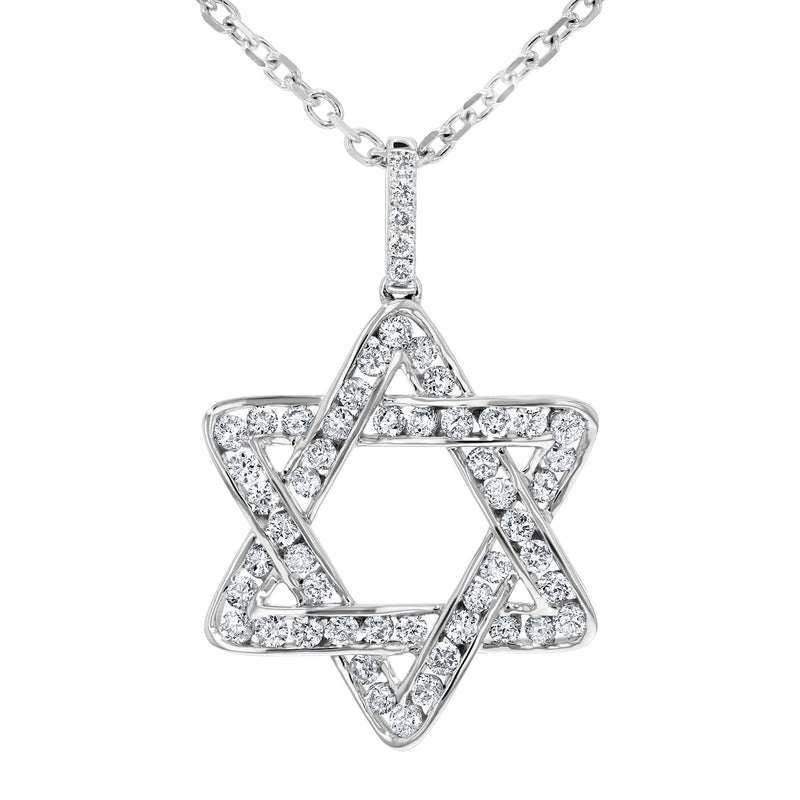 Star of David Channel Set Diamond Pendant - R&R Jewelers 