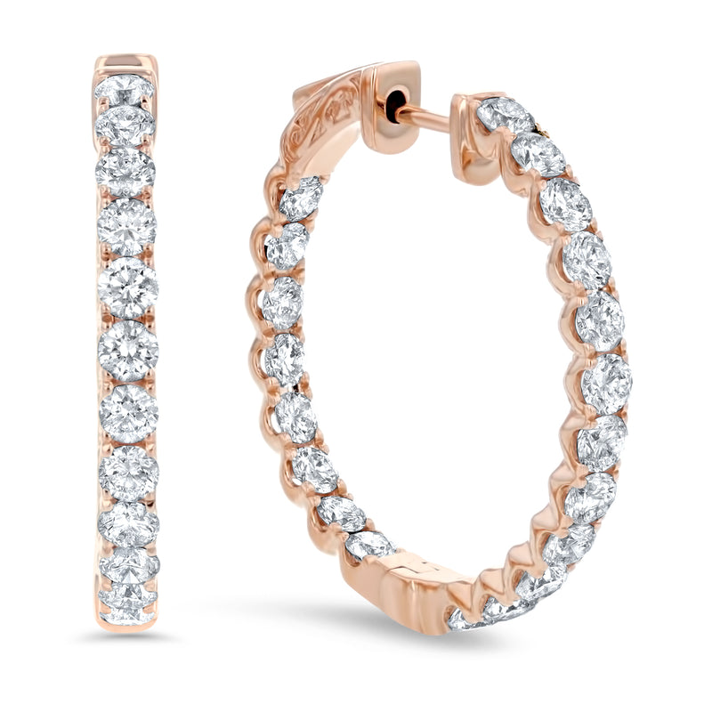 Inside Out Diamond Hoop Earrings, 2.67 ct - R&R Jewelers 