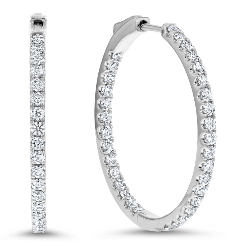 Inside Out Diamond Hoop Earrings, 1.72 ct - R&R Jewelers 