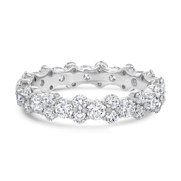 Alternating Double Single Round Eternity Band - R&R Jewelers 