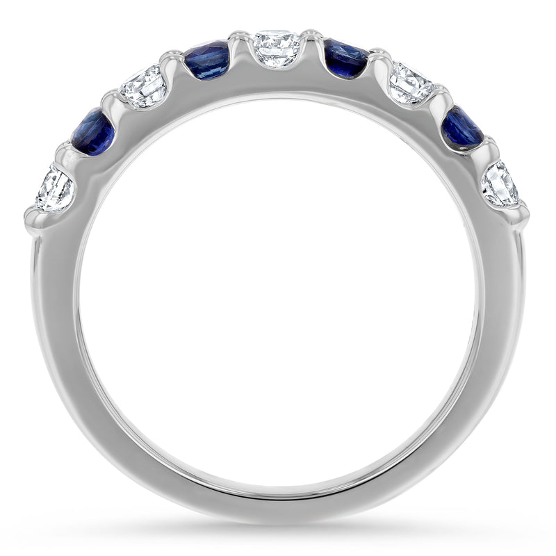 Alternating Diamond and Sapphire Band - R&R Jewelers 