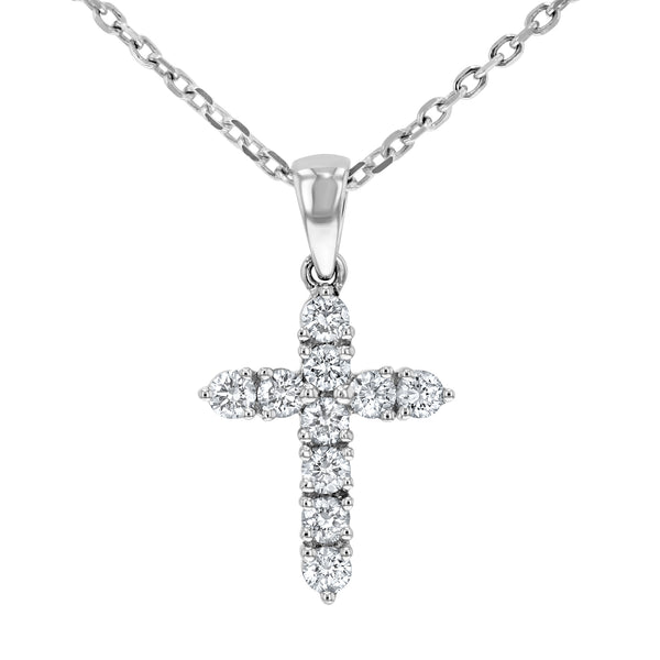 Round Brilliant Diamond Cross, 0.45 Carats - R&R Jewelers 